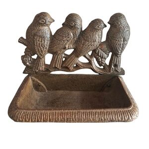Vintage-Style Cast Iron Bird Feeder / Bath Self Standing & Wall Mount Decorative